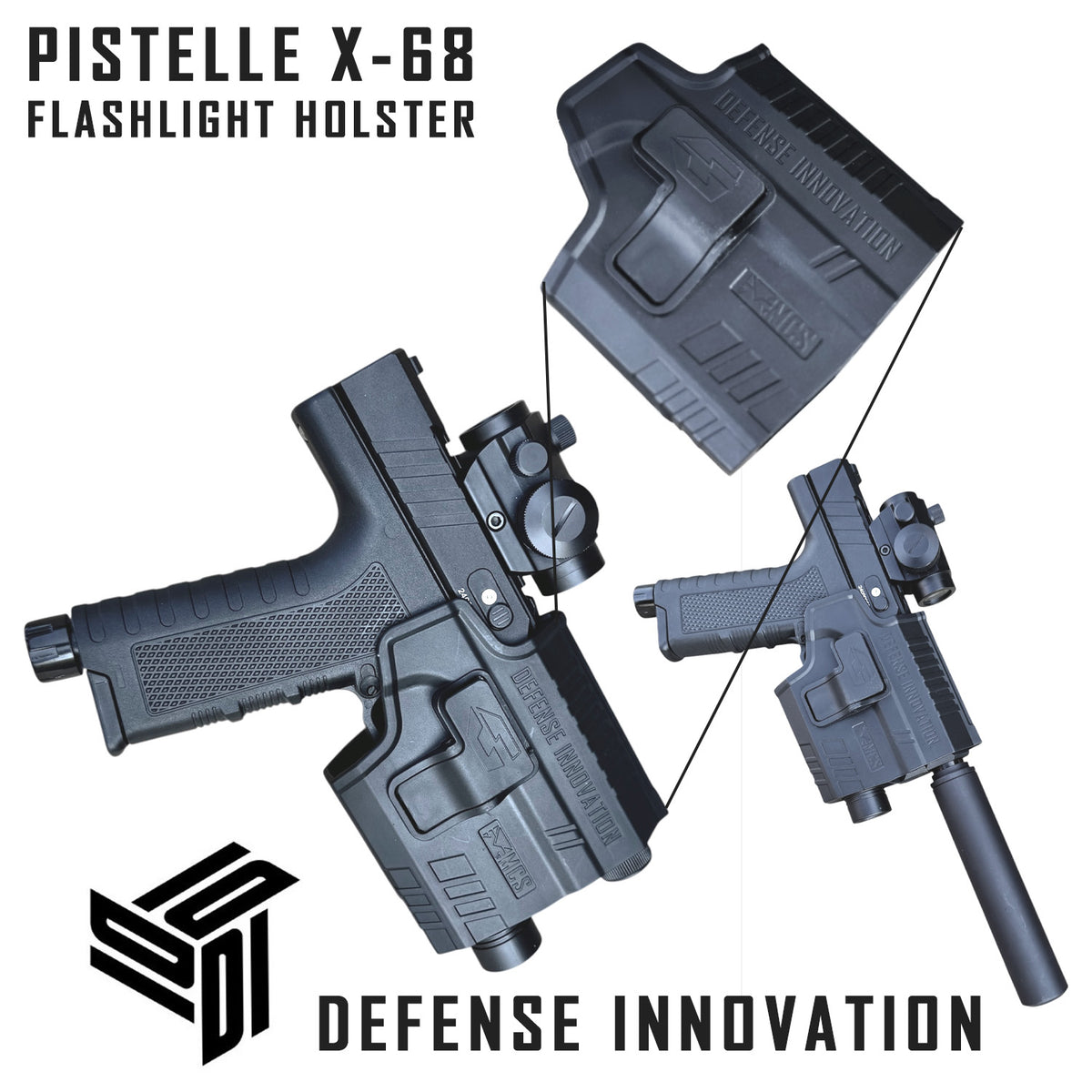 Pistelle X-68 Holster Compatible With Flashlight/Laser (OWB