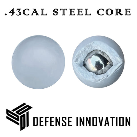 High Performance Heavy Duty Steel Core Defense Projectile Ammo (.43 Cal)