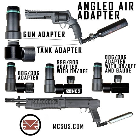 Angled HPA Air Adapter and 88G/90G Cylinder T4E HDR50 HDR68 TR50 TR50L HDS HDP50 HDB TS68 Pistelle X-68