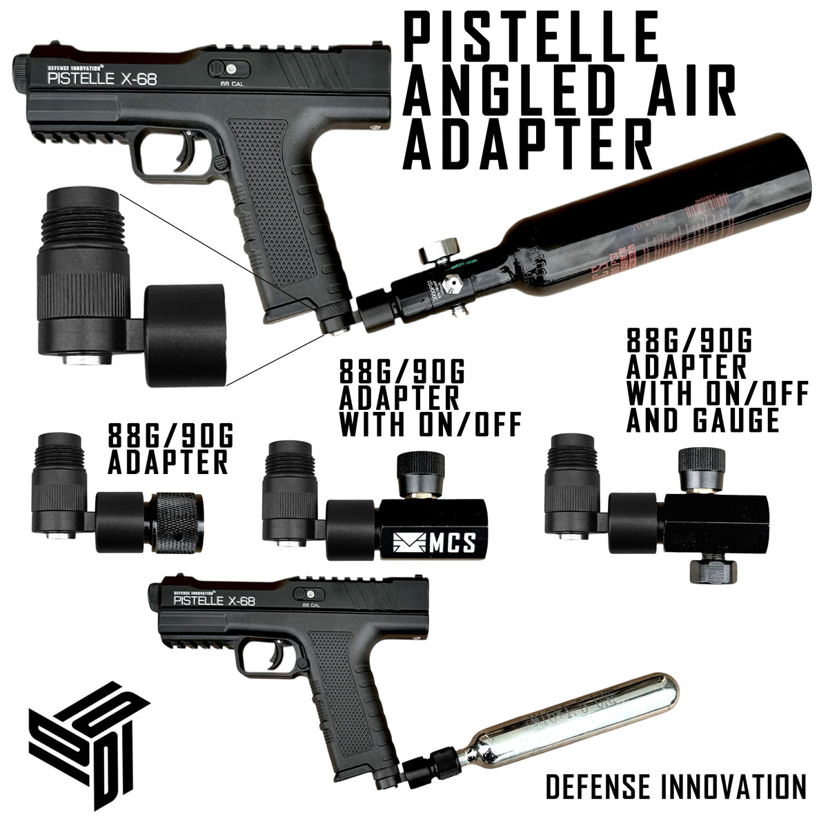 Pistelle Angled HPA Air Adapter (Optional 88G/90G Cylinder Adapter ...